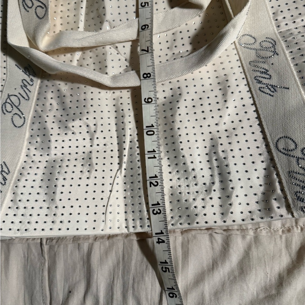 PINK Victoria's Secret White Tote with Rhinestones - Picture 7 of 7